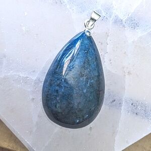 💙✨ Blue Apatite Gemstone ⭐ polished Tear Drop Cabochon necklace ! Pendant ONLY
